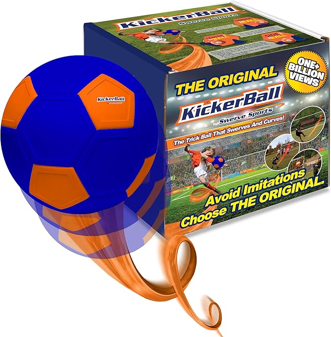 Kickerball - Curve and Swerve Soccer Ball/Football Toy - Kick Like The Pros, Great Gift for Boys and Girls - Perfect for Outdoor & Indoor Match or Game