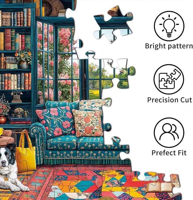 Jigsaw Puzzles for Adults 1000 Pieces, Interlock Perfectly No Dust, Impossible Difficult Hard Fun 1000 Piece Jigsaw Puzzles for Adults-1:1 Poster-Cozy Study