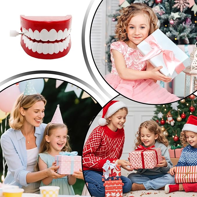 Genérico Wind-up Toy with Squeezing Teeth | Funny Prank Mechanism Rope Toy, Talking Toy, for Kids, Family Members, Friends, Adults, Children and