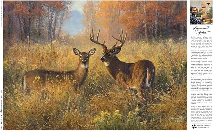 Buffalo Games - Proud Pair - Abraham Hunter - 300 Oversized Piece Fall Jigsaw Puzzle - Larger Shapes - Great for Adults, Seniors, Family, Kids - Easy to Grip - Seasonal Autumn Artwork
