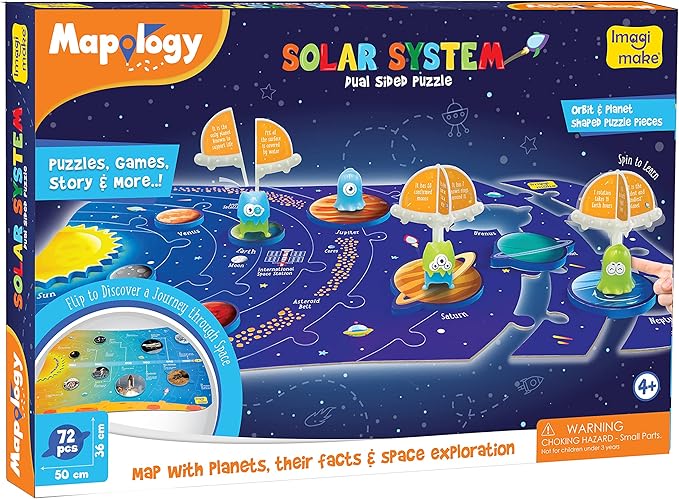 Imagimake Mapology Solar System for Kids | Educational Toys for Kids 5-7 | Space Toys | Puzzles for Boys & Girls Ages 4-8 | 6 Year Old Boy Gifts & Girl Gifts