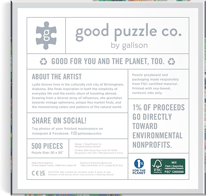 Good Puzzle Co Bookshop Cats – 500 Piece Jigsaw Puzzle Featuring Beautiful Artwork of A Cozy Bookshop Storefront with Cats