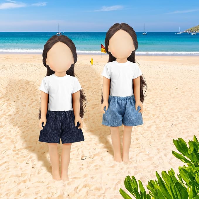 Bencailor 6 Pcs Short Doll Pants Clothes Shorts Smart Clothes Accessories for Christmas 8-12 Inch Dolls, 6 Colors (Style 2)