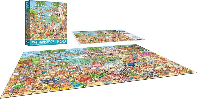 RoseArt - Cartoon Chaos - Loco Coco Paradise - 500 Piece Jigsaw Puzzle for Adults