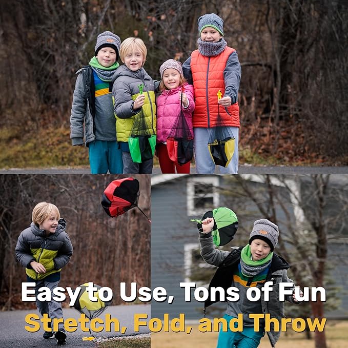 nutty toys Parachute Toys for Kids - Tangle Free Outdoor Flying Parachute Men, Top Indoor & Outside for 3 4 5 6 7 8 9 10 11 12 Year Old, Best Easter Basket Stuffers Idea 2026, Unique Boy & Girl Gifts
