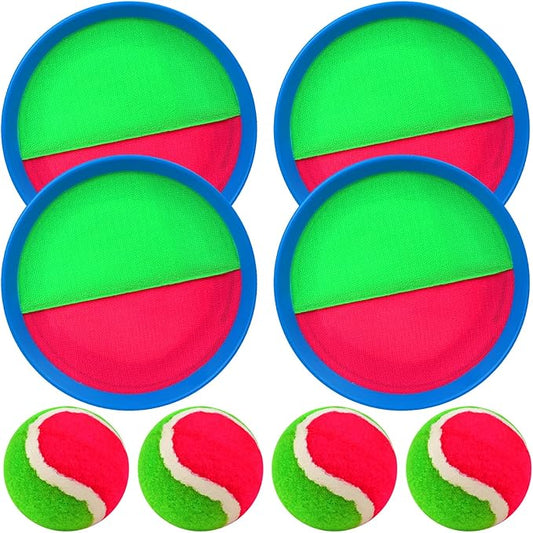 Toss and Catch Ball Set, Paddle Catch Ball and Toss Game for Kids, Great Beach Games/Backyard Games/Outdoor Games for Kids and Family