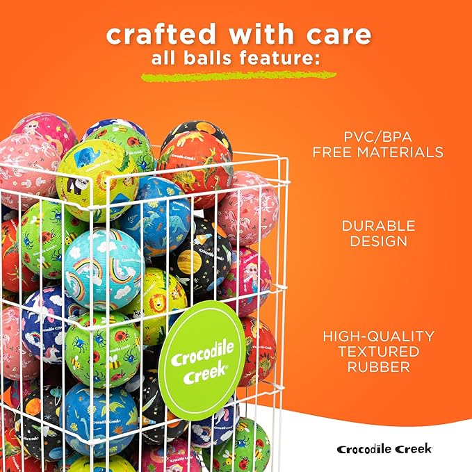 Crocodile Creek Playground Ball - Durable Rubber Ball for Kids Ages 3 and Up - Bouncy Inflatable Ball for Kickball, Indoor Games, and Outdoor Sports - PVC-Free - Unicorns - 5-inch Diameter