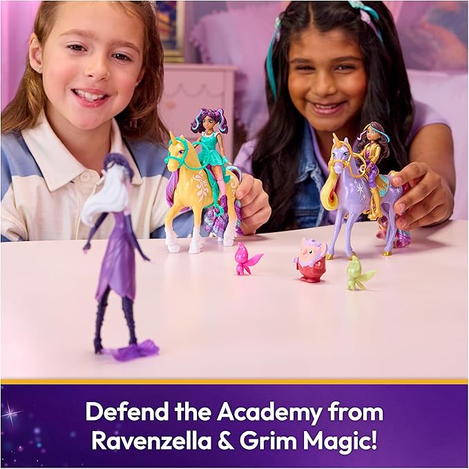 Unicorn Academy, Magic Unleashed Adventure Pack with Sophia, Ava, Ravenzella, Wildstar, Leaf & More, Dolls & Unicorn Toys for Girls Ages 4 and up