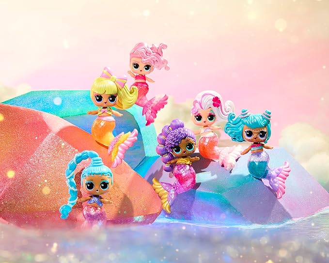 LOL Surprise Mermaids Makeover Magic Tots with DIY Wearable Lip Gloss Makeup for You and Your Doll, Fun Water Play, Gift for Kids Ages 4+