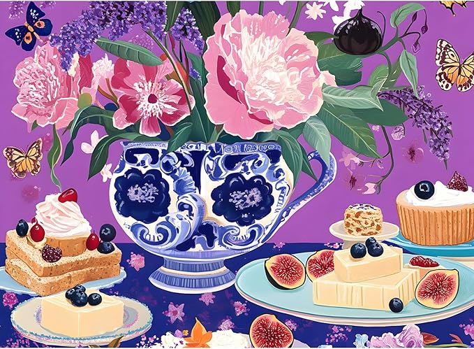 500 Piece Jigsaw Puzzles for Adults, Elegant English Tea Party Puzzles, Fun and Challenging Puzzle for Family Time, Relaxing Gift for Adults,Seniors, Age 12+, 20.5 x 15 in