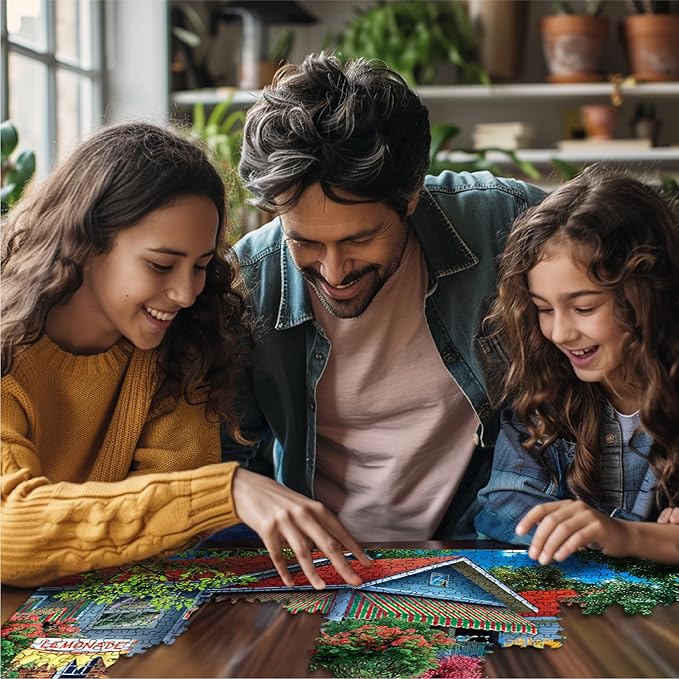 White Mountain 1000 Piece Jigsaw Puzzle Spring Retro House Puzzles with Large Pieces Gift for Adults and Family 24"x30" - It's The Mailman
