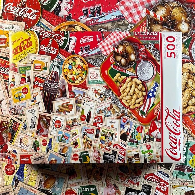 Springbok Coca-Cola Collector's Table 500 Piece Jigsaw Puzzle for Adults - Unique Cut Pieces - Made in USA
