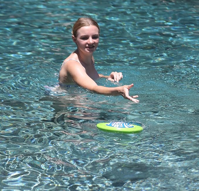 Skipping Disc Toy – Water Skipping Disc for Pool, Beach & Summer Fun – Floating Foam Throw Toy for Kids & Adults, Outdoor Water Play, Swim Training, Backyard Games (Green)