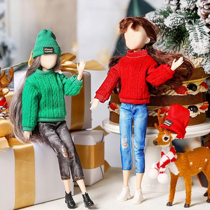 Bencailor 6 Pcs Doll Clothes Doll Accessories Include Sweater Pants Shoes Hat for Birthday Gift(Bright,12 Inch)