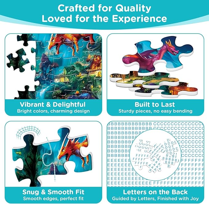 500 Pieces Puzzle for Adults,Magical Storybook Puzzle, Recycled Cardboard Fantasy Dragon World Landscape Jigsaw Puzzles 500 Piece,Hard Challenging Fun Unique Puzzle for Relaxation Wall Decor 20.5*15in