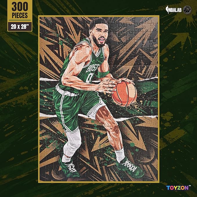 NBA Court Legends 300pc Jayson Tatum Jigsaw Puzzle for Kids & Adults, Premium Basketball Puzzle Game, Family Activity, Collector Gift for NBA Fans, Game Room or Home Display