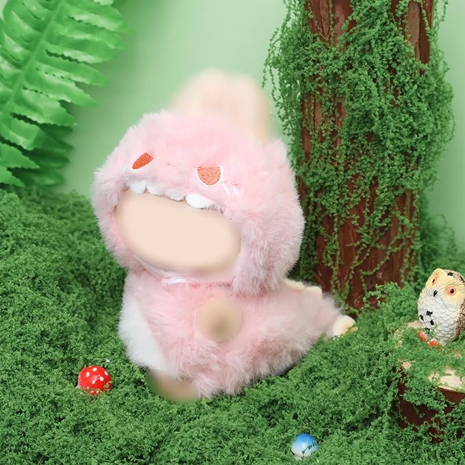 Clothes for labubu 17cm Accessories Suit Cute Clothes for Doll Dress up Animal Style Outfits (NO Doll)（Pink Dinosaur）