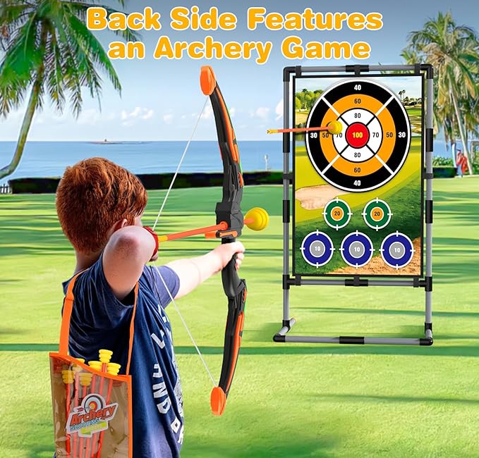 Golf Chipping Game Set – Double-Sided Mat with Stand, Fun Practice Game for Kids & Adults, Indoor & Outdoor Use