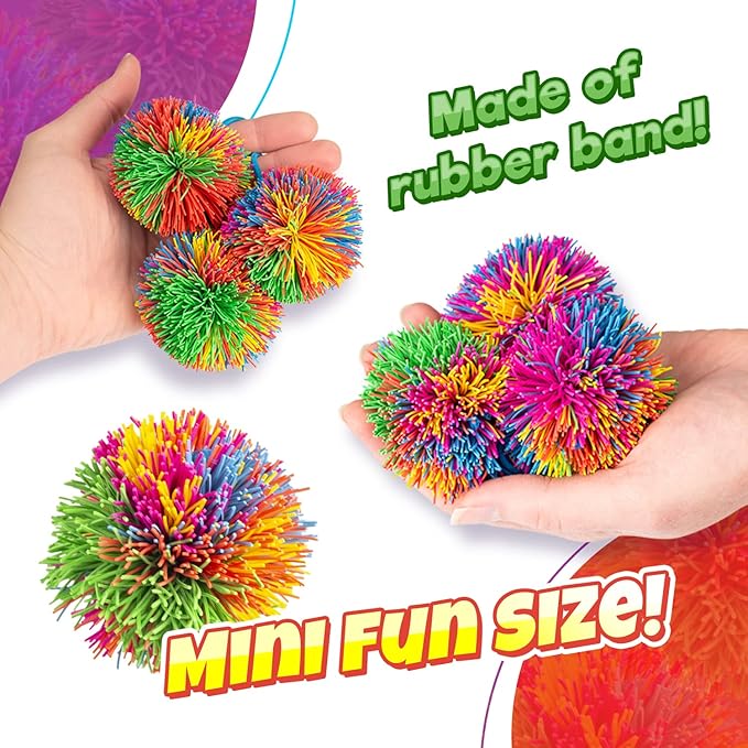 JA-RU Mini Stringy Balls for Kids (1-Pack, 3 Stringy Ball Total) Sensory Fidget Stress Balls for Kids, Party Favors, Goodie Bag Stuffers & Classroom Prizes. 1072-1