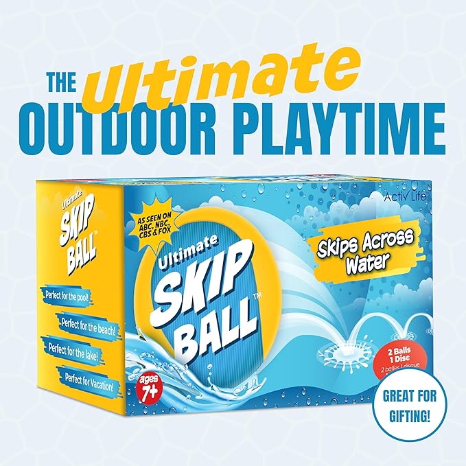 Activ Life The Ultimate Water Skip Balls, Water Bouncing Ball for Swimming Pool, Beach Toys for Friends, Family, Kids and Adults