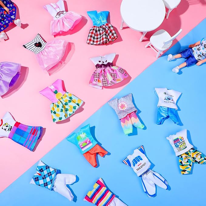 Hungdao 16 Pcs Girl Boy Doll Clothes Lovely Outfits Mini Doll Clothes 6 Inch Dolls Accessories for Kids Birthday Outfit(Boys and Girls)
