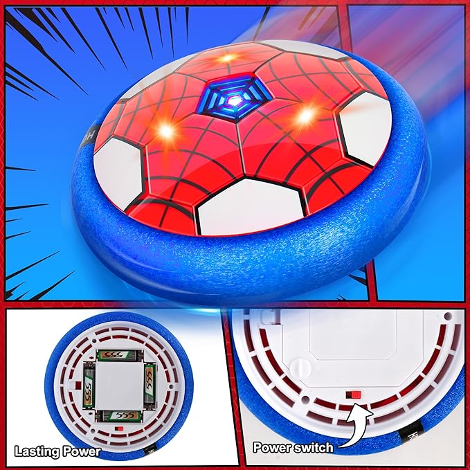 Hover Soccer Ball, 2 Pack - Indoor Soccer Toys for Kids, Cool Sports Games for Boys and Girls, Birthday Gifts（Red and Black）