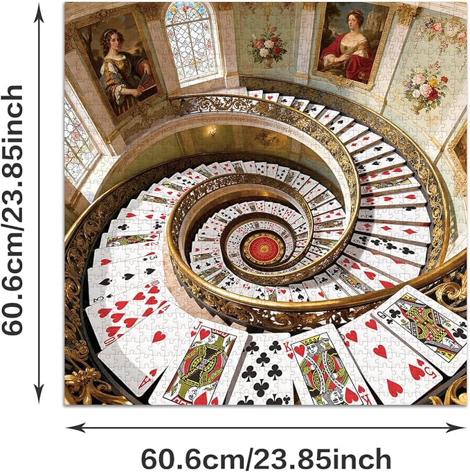 Jigsaw Puzzles for Adults 1024 Pieces - Challenging Fun Puzzles Stunning Art Wall Decor, Gift for Adult Puzzle Lovers, Family Game, Spiral Staircase Z0812