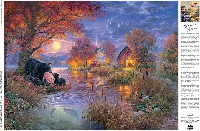 Buffalo Games - Black Bear Farms - Abraham Hunter - 1000 Piece Autumn Jigsaw Puzzle - Colorful Fall Puzzles for Adults – Beautiful, Seasonal Artwork, and Hours of Relaxing Fun