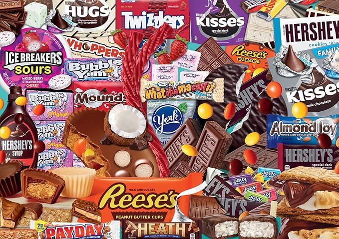 Buffalo Games - Hershey - Hershey Deluxe Collage - Large Piece Jigsaw Puzzle for Adults - Challenging Puzzle Perfect for Game Nights - Finished Size is 21.25 x 15.00