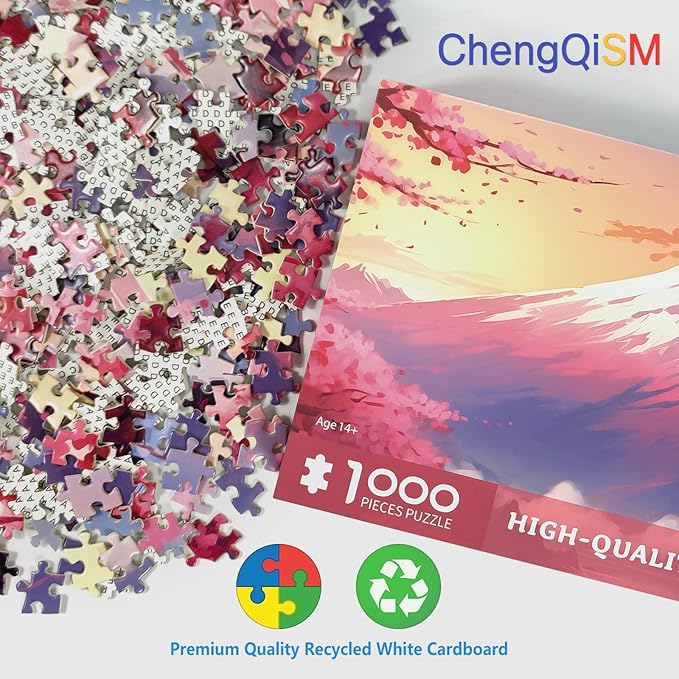 1000 Piece Puzzle for Adults, Mount Fuji Jigsaw Puzzles 1000 Pieces with Letters on Back, Impossible Difficult Hard Puzzles for Adults Seniors Teens Challenging Gift, Finished Size 27.6 x 19.7 inches