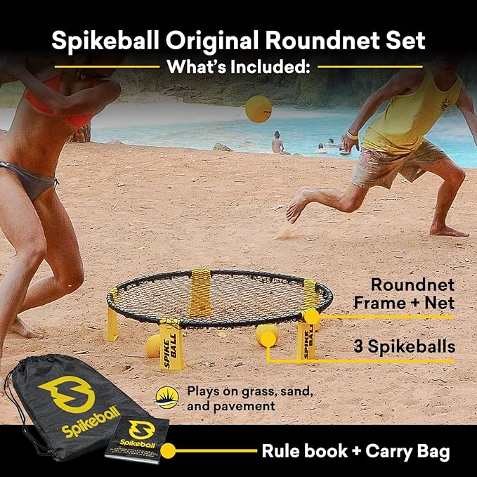 Spikeball 3 Ball Original Roundnet Game Set - Includes 3 Balls, net and Bag