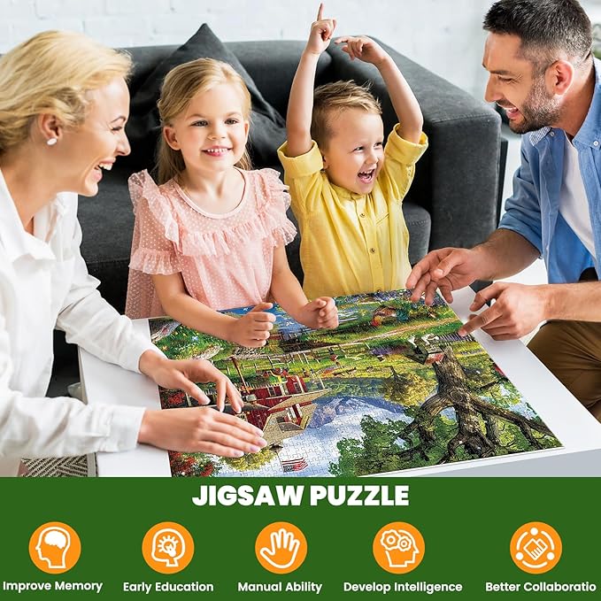 1000 Piece Puzzle for Adults - Country Clubhouse Puzzle for Adults Children - Recycled Paper Jigsaw Puzzle 1000 Pieces - Fun and Challenging Family Game Great Gift Idea, 28 * 20 in