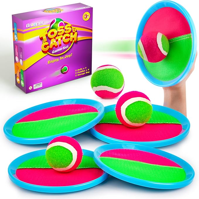 Kids Toys Toss and Catch Game Set, Toys for 3 4 5 6 7 8 Year Old Boys Girls Birthday Gift, Yard Outdoor Games for Kid Toddler Ages 4-8 8-12 Beach Pool