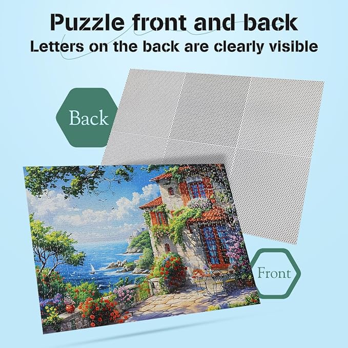MISITU 1000 Pieces Jigsaw Puzzles for Adults 1000-Pieces Puzzles Art Jigsaw Puzzles Impossible Hard Difficult Challenging Puzzles for Adults Seaside Beach Puzzle 28 x 20 inch