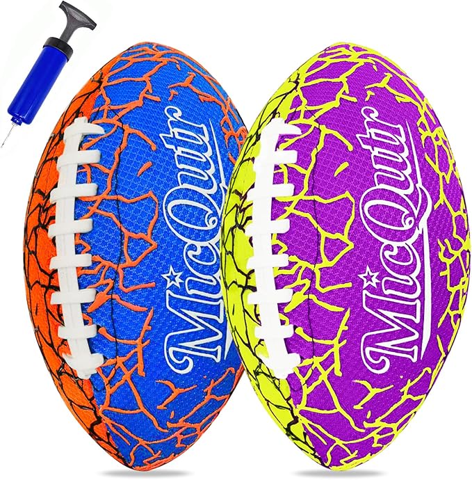 Pool Beach Water Football, 9.25 Inch Waterproof Floating Football with Textured Grip & Air Pump, Outdoor Summer Sports Toy for Lake Swimming Family Games, Gifts for Kids Teens