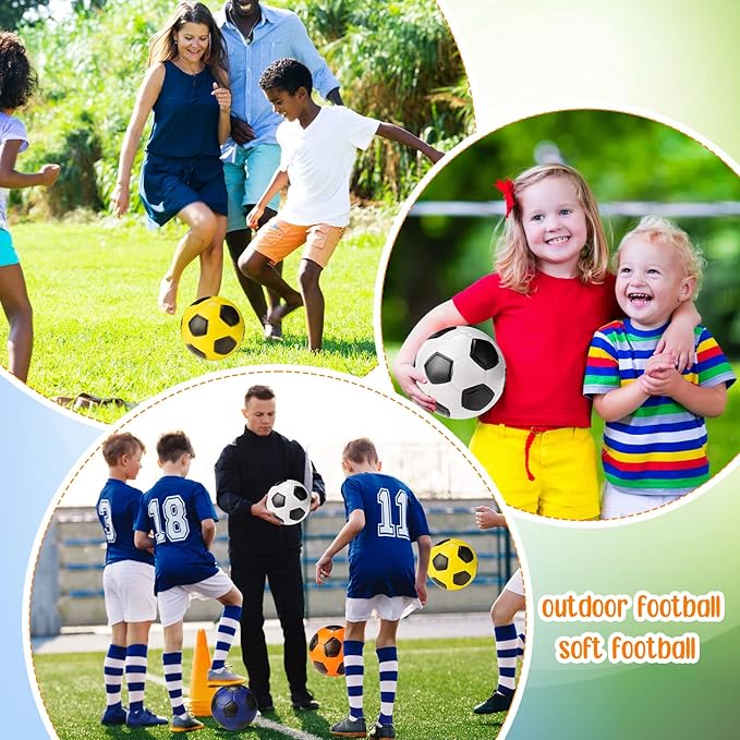 Jerify 4 Pcs 6.5 Inch Kids Foam Soccer Ball Mini Soft Foam Youth Soccer Ball for Kids Teens Adults Indoor Practice and Backyard Play Beach Swimming Pool Sport Sensory Stress Mini Gift