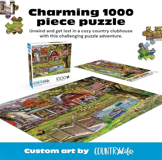 Buffalo Games - Country Clubhouse by Gary Walton 1000 Piece Jigsaw Puzzle for Adults with Full Color Poster