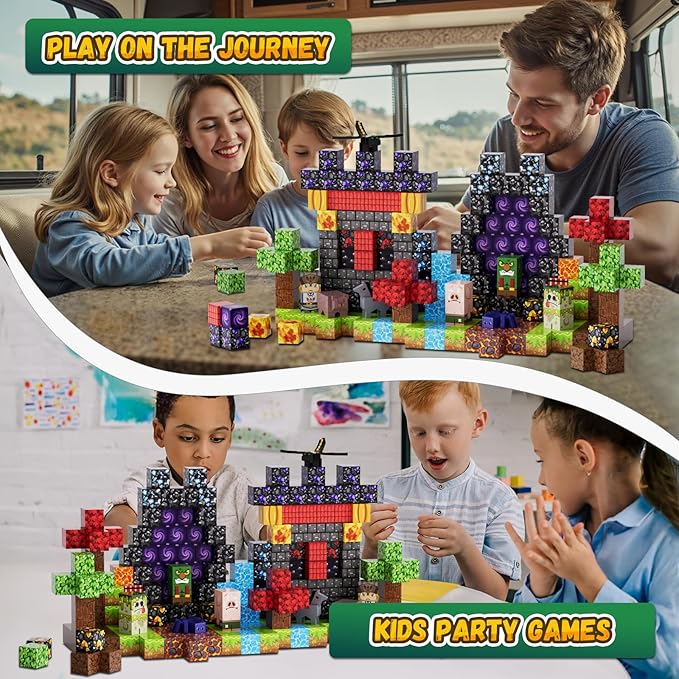 200 Pack Magnetic Blocks for Kids, STEM Construction Toys with Forest Theme | Creative Educational Games for Ages 3, 4, 5, 6, 7, 8, 9, 10 | Ideal Birthday for Boys & Girls