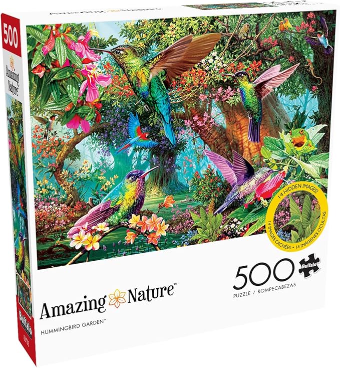Buffalo Games - Hummingbird Garden - Steve Read - 500 Piece Jigsaw Puzzle for Adults - Vibrant Nature Puzzle Perfect for Game Nights - Finished Size 21.25 x 15.00 - Bonus Poster Included