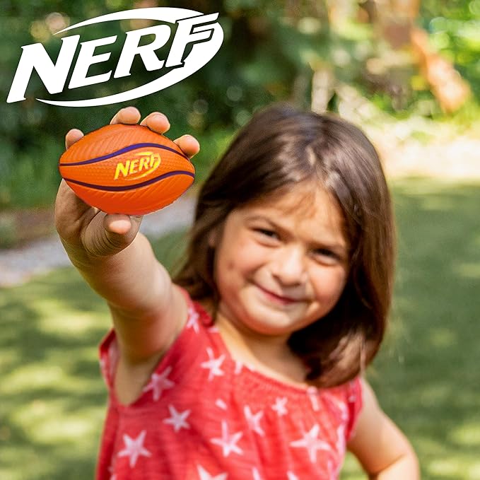 NERF Micro Foam Sports Ball Set - Kids Foam Micro Football, Soccer Ball + Basketball Set Soft Stress Relief Mini Foam Sports Set for Kids - Multicolor