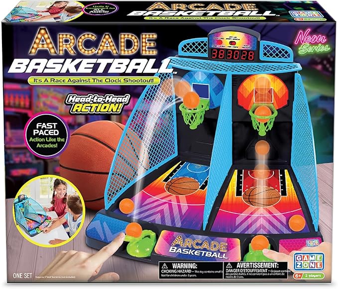 Game Zone Arcade Basketball - Fast-paced and Interactive Tabletop Multiplayer Game for Ages 6+ - Combines Skill & Hand-Eye Coordination - Perfect for Both Indoor and Outdoor Use