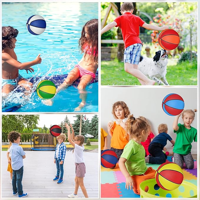 Wettarn 12 PCS Mini Basketball Size 3 Colorful 7 Inch Rubber Basketball Bulk with Pump for Mini Hoop Swimming Pool Indoor Outdoor Practice Game Holiday Party Kid Adult Back to School