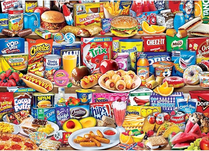 MasterPieces Kids Favorite Foods 1000-Piece Jigsaw Puzzle - Eco-Friendly Matte Finish - 19.25"x26.75" - Bonus Poster - Quality Guaranteed