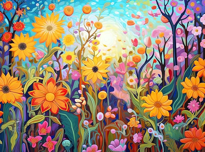 Cross & Glory - 1000 Piece Jigsaw Puzzle for Adults | Sarah's Secret Garden Adventure | Flower Garden Theme | Artistic Challenge | 20x27 Inches | Flower Puzzle