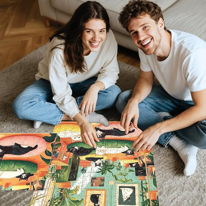Jigsaw Puzzles 300 Pieces for Adults,300 Piece Puzzles for Kids Ages 8-10 10-12 Cat Aniamls Puzzle 300 Pieces Easy Jigsaw Puzzles Challenging Puzzles Family Activity Game Nights Gift Toy 20.5x15 in