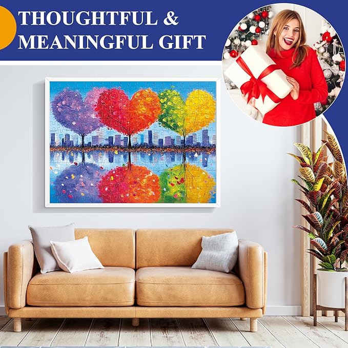 300 Piece Puzzles for Adults,Tree of Love Puzzle for Adults Kids Seniors,Large Piece Fun Puzzle for Kids Ages 8-10 10-12,Challenging Trees of Nature Seasons Puzzles Perfect for Game Nights,20.5x15 in