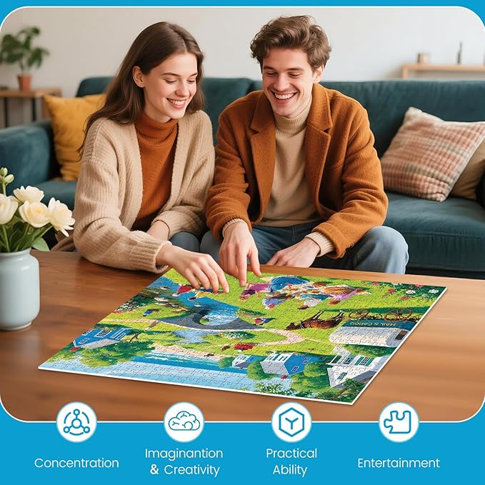 500 Piece Jigsaw Puzzles for Adults, Charming Picnic Jigsaw Puzzles, Vibrant and Relaxing 500 Piece Puzzle, Perfect for Family Time, Home Wall Decor, Great Gift for Adults, Seniors, 20.5 x 15 in