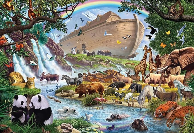Vermont Christmas Company Noah's Ark Jigsaw Puzzle 100 Piece, Large Pieces Perfect for Kids and Seniors