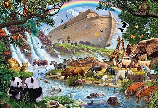 Vermont Christmas Company Noah's Ark Jigsaw Puzzle 100 Piece, Large Pieces Perfect for Kids and Seniors