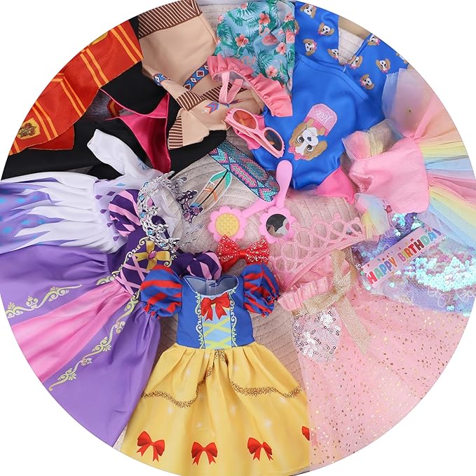 20 PCS Glitter American Girl Clothes, for 14" Baby Doll Clothes and Accessories (14 inch Doll Girl Clothes)